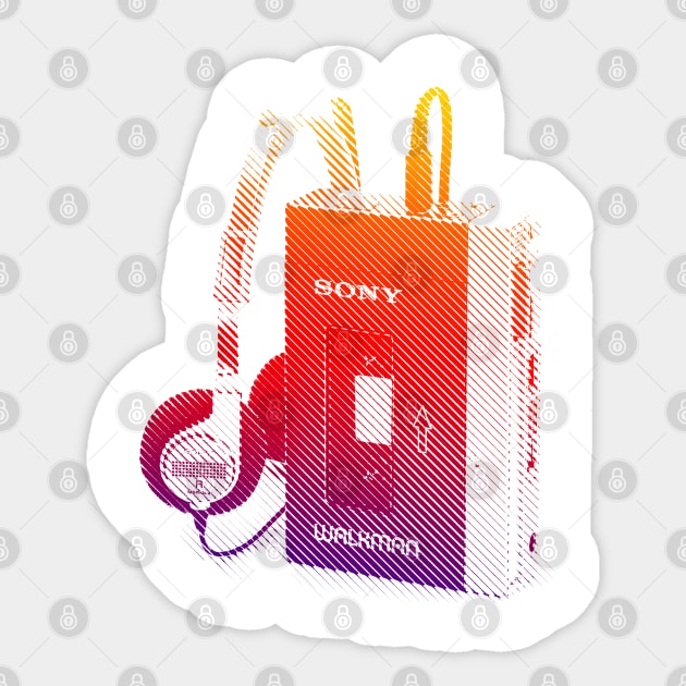 Vintage Style Walkman Aesthetic Design Sticker by DankFutura